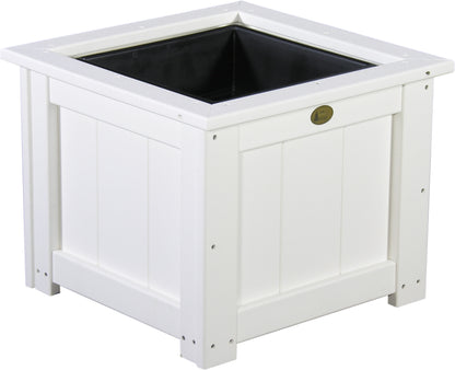 24" Square Planter White