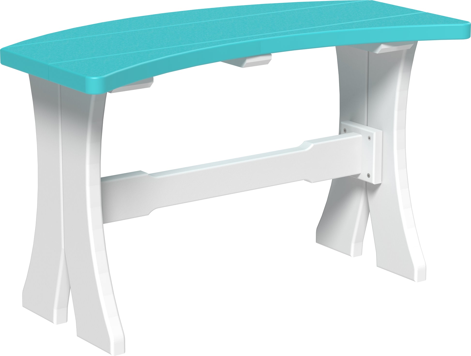 28" Table Bench Aruba Blue & White