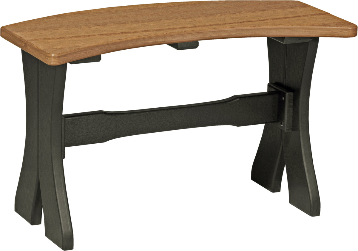 28" Table Bench Antique Mahogany & Black