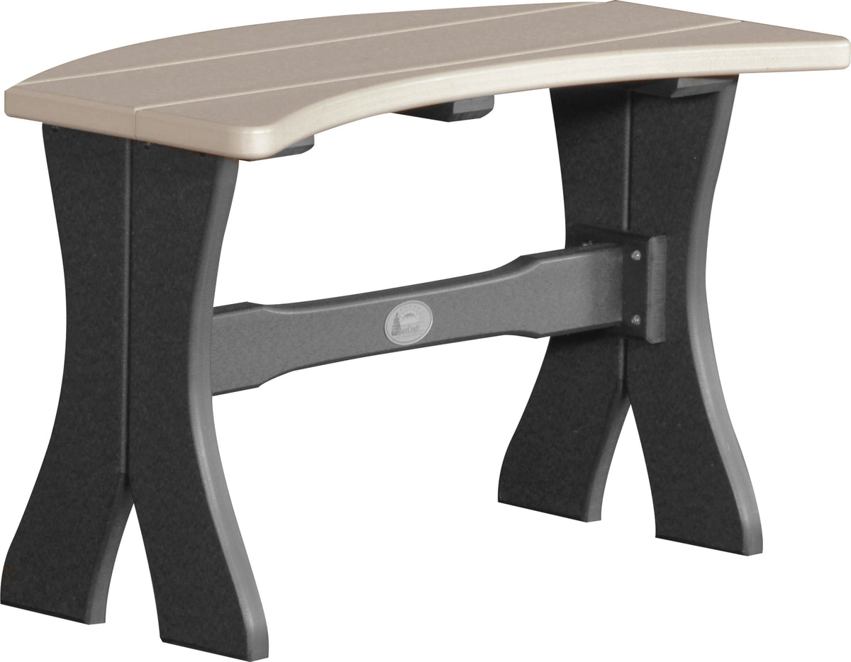 28" Table Bench Weatherwood & Black