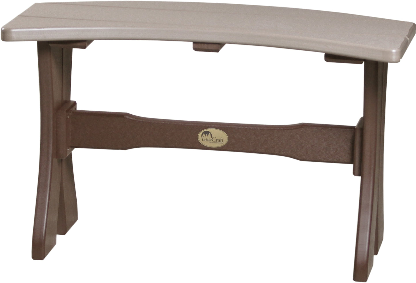 28" Table Bench Weatherwood & Chestnut Brown