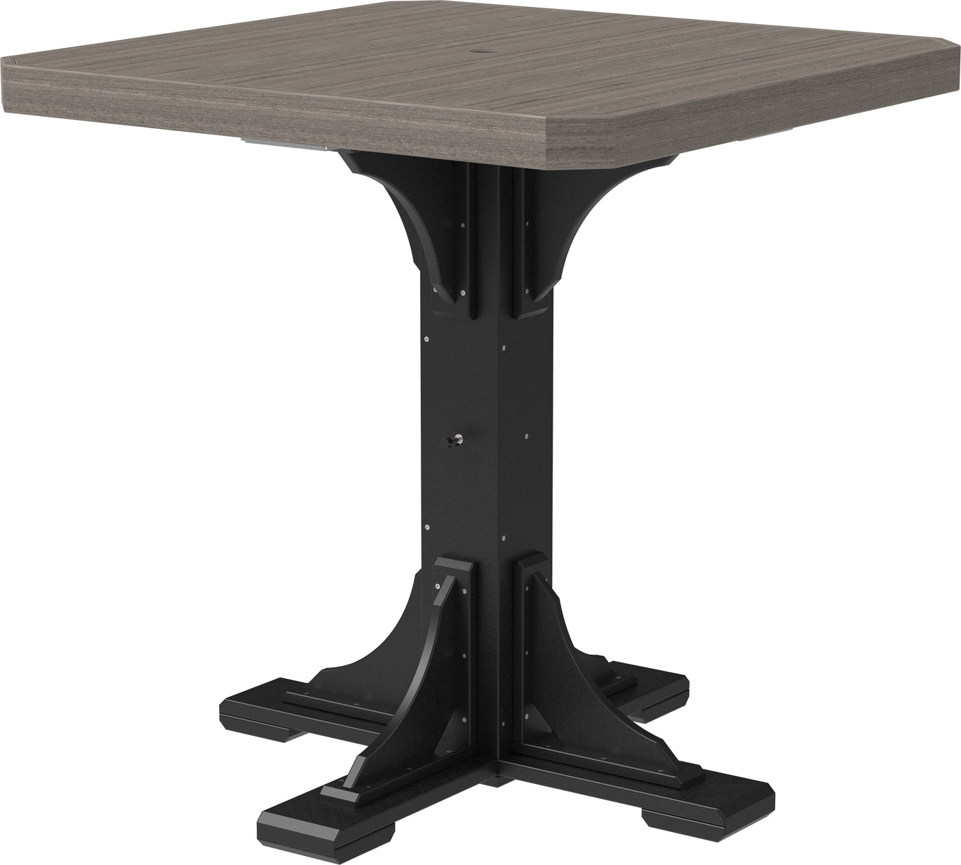 41" Square Table Coastal Gray & Black / Bar Height