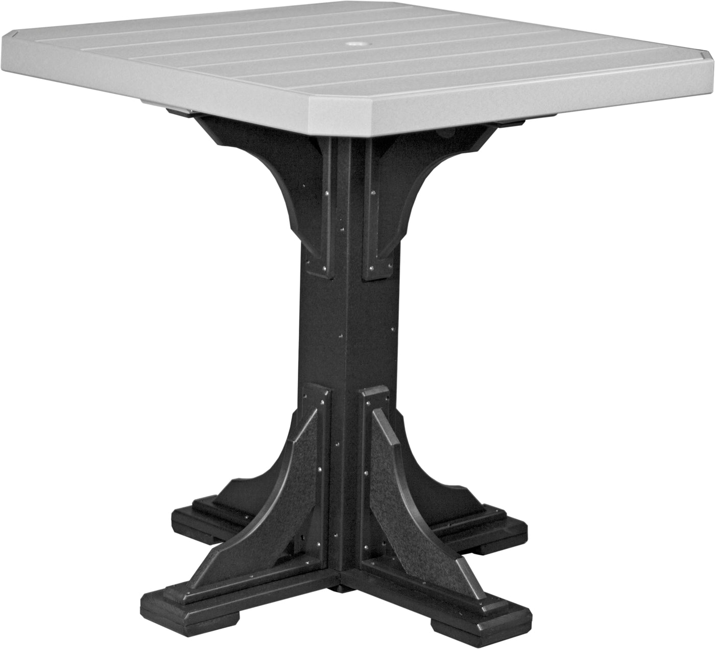 41" Square Table Dove Gray & Black / Bar Height