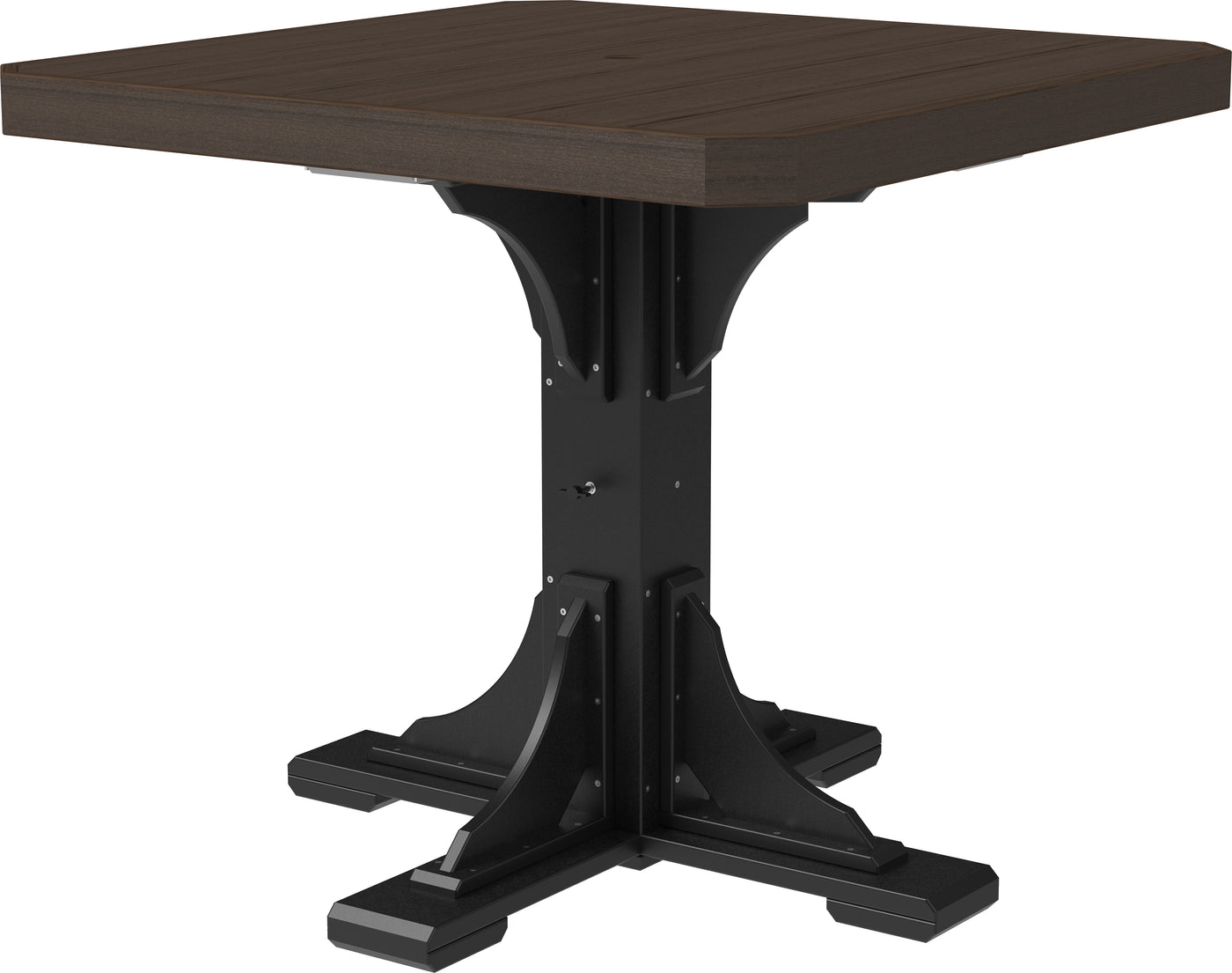 41" Square Table Brazilian Walnut & Black / Counter Height