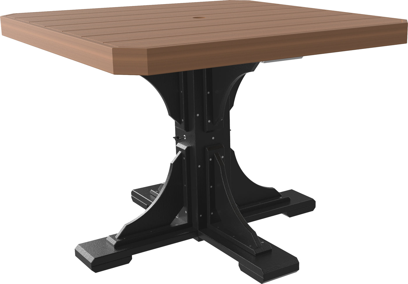 41" Square Table Antique Mahogany & Black / Dining Height