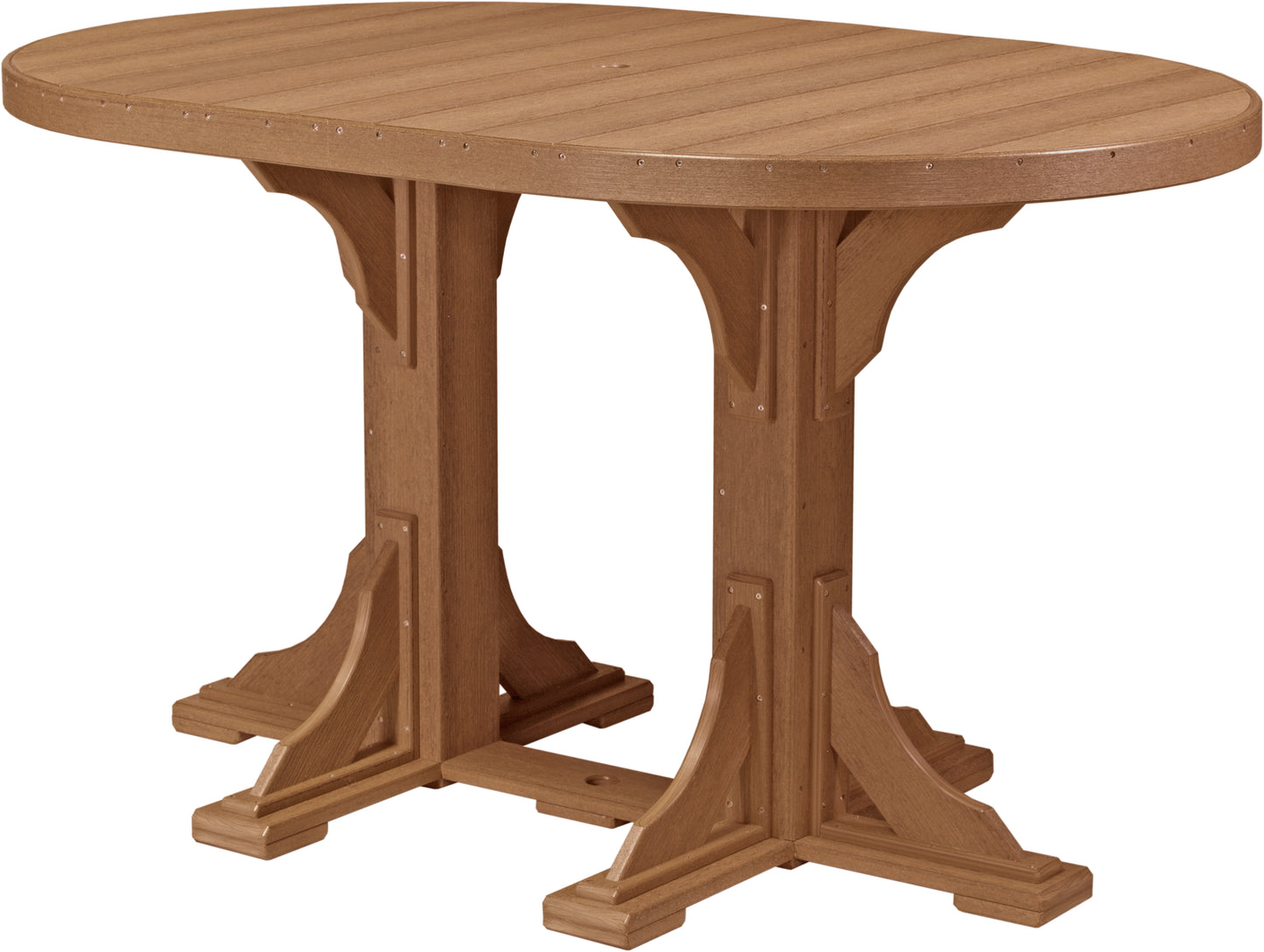 4' x 6' Oval Table Antique Mahogany / Bar Height