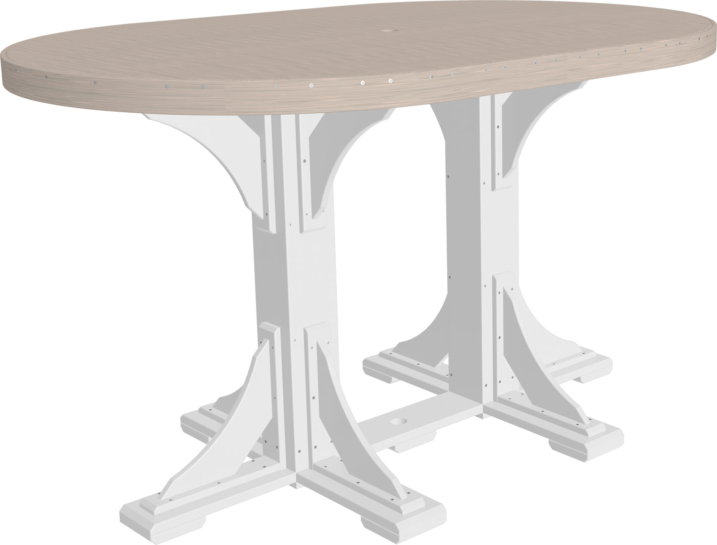 4' x 6' Oval Table Birch & White / Bar Height