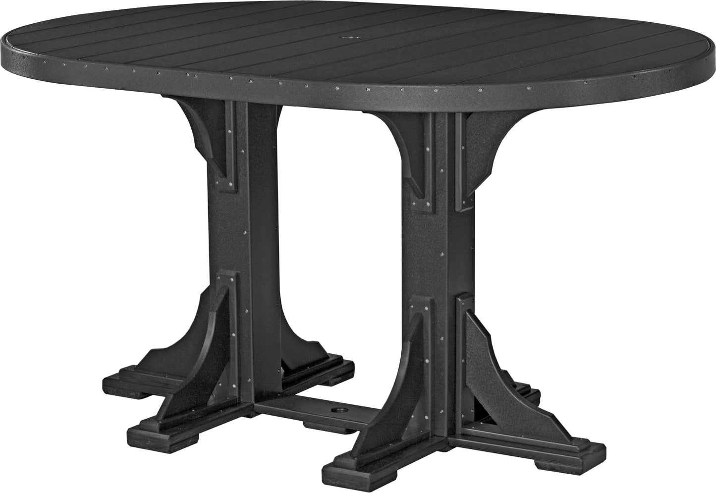 4' x 6' Oval Table Black / Bar Height