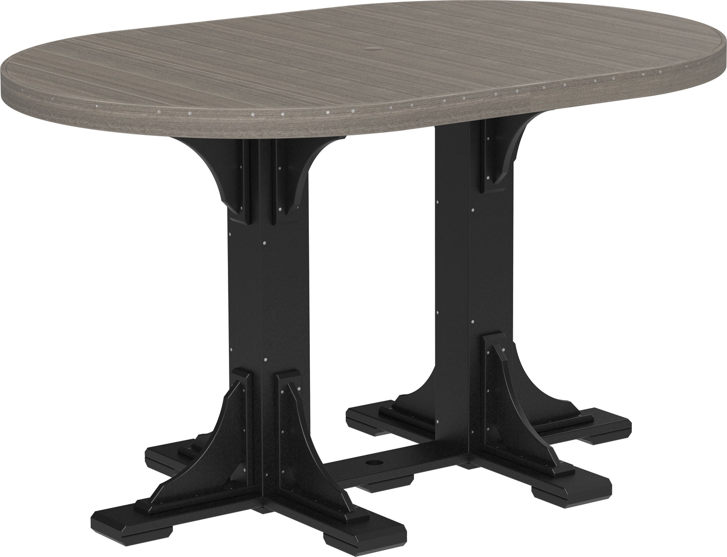 4' x 6' Oval Table Coastal Gray & Black / Bar Height