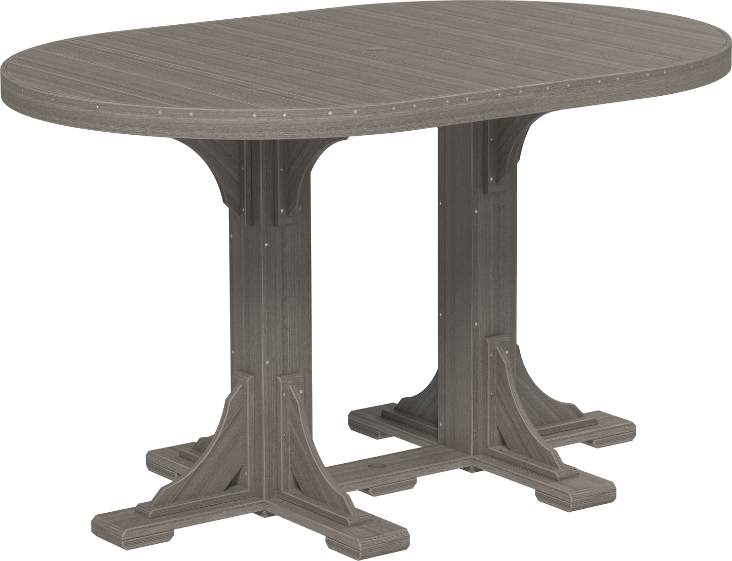 4' x 6' Oval Table Coastal Gray / Bar Height