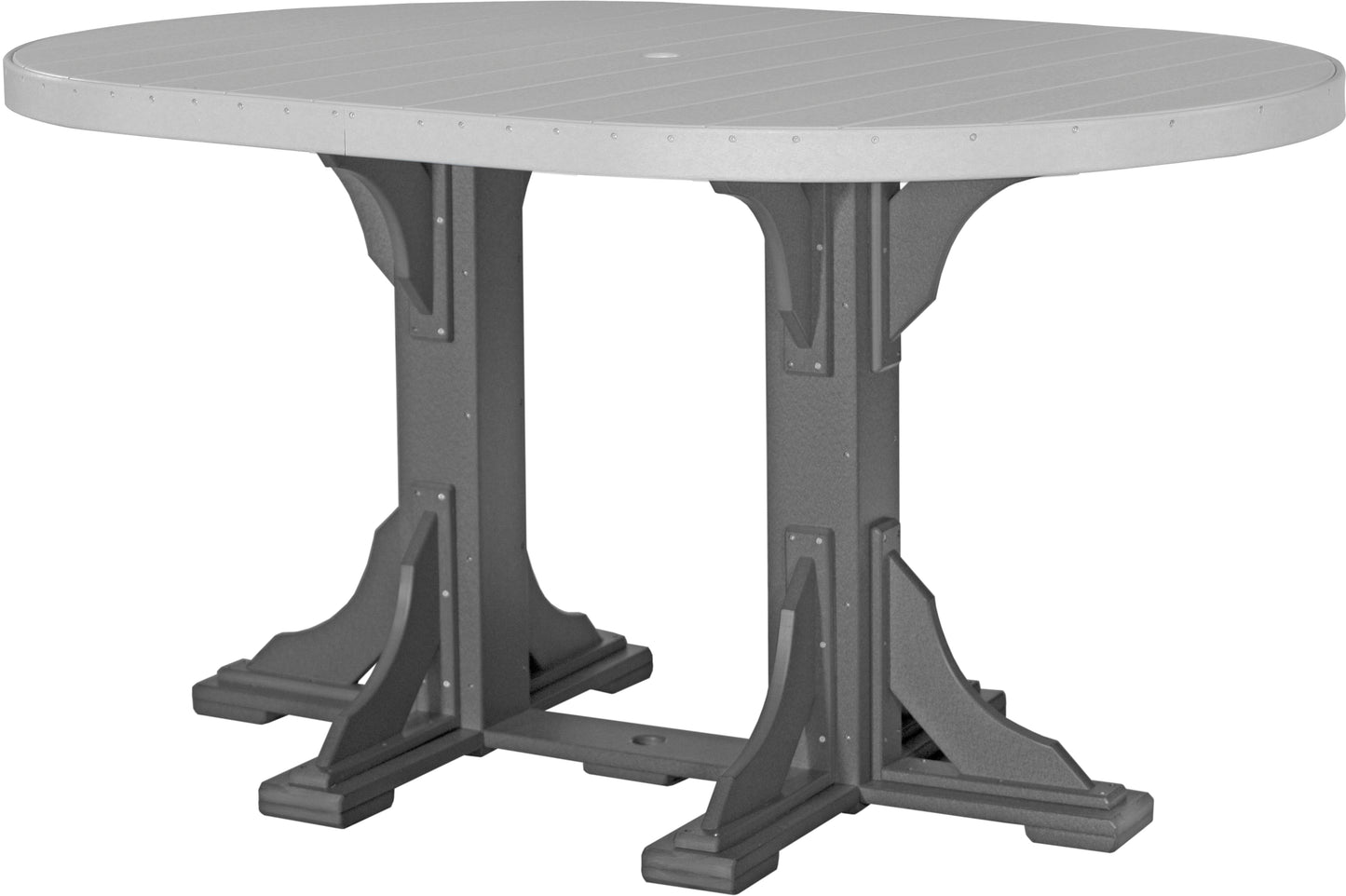 4' x 6' Oval Table Dove Gray & Slate / Bar Height