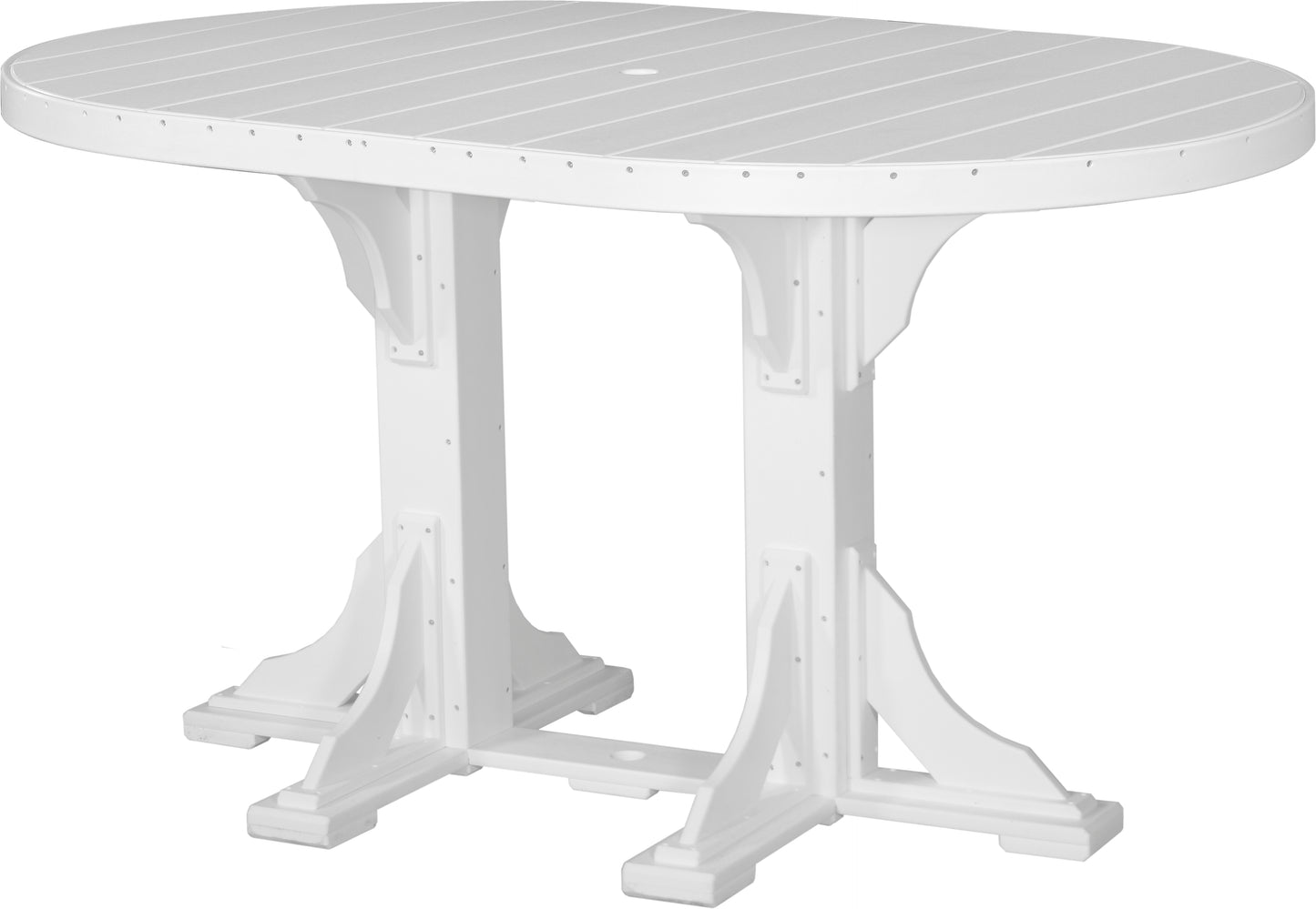 4' x 6' Oval Table White / Bar Height