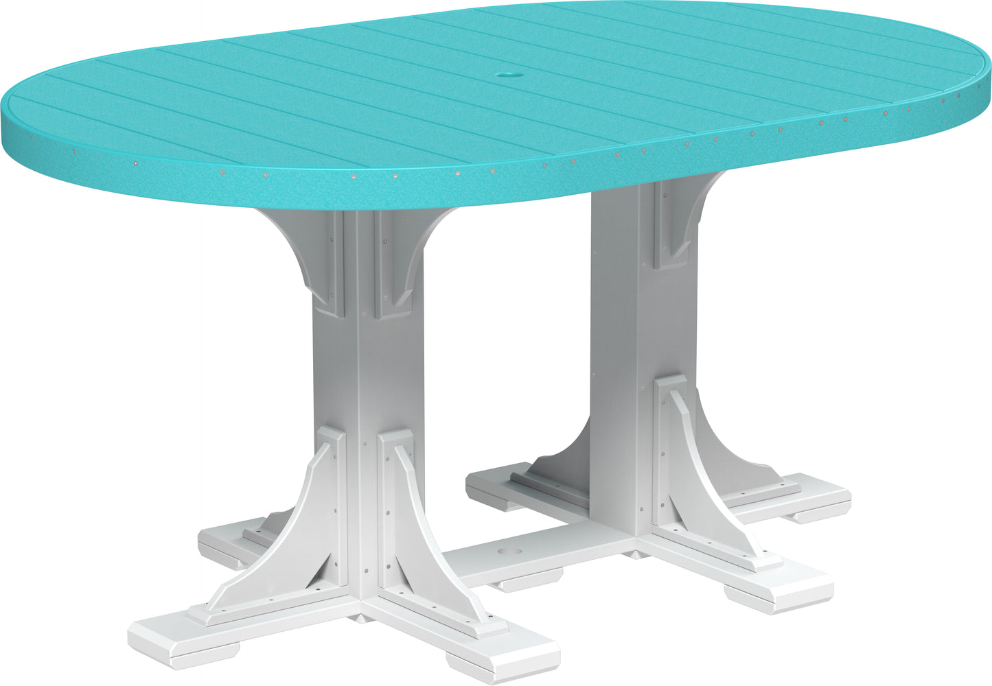 4' x 6' Oval Table Aruba Blue & White / Counter Height