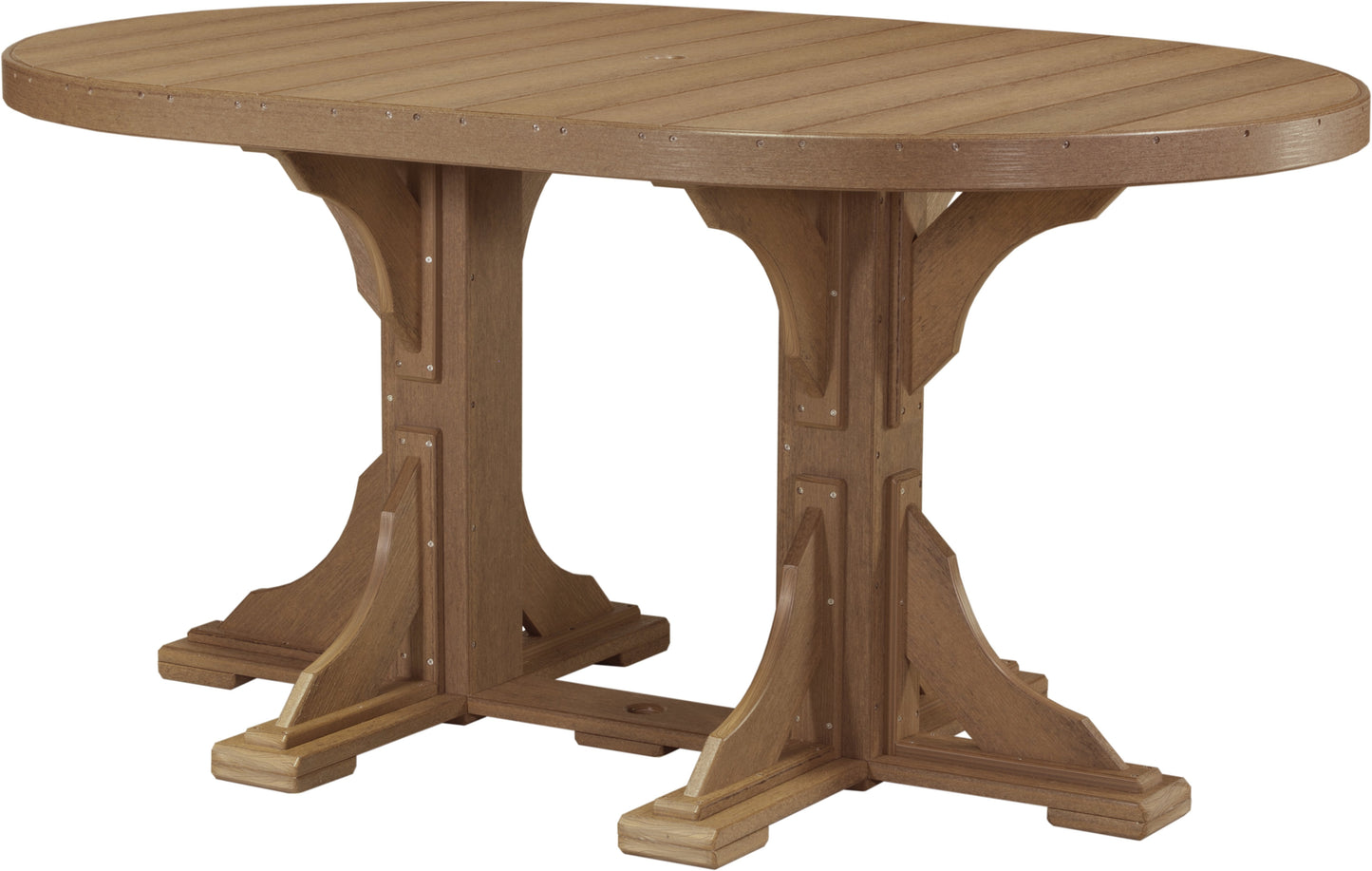 4' x 6' Oval Table Antique Mahogany / Counter Height