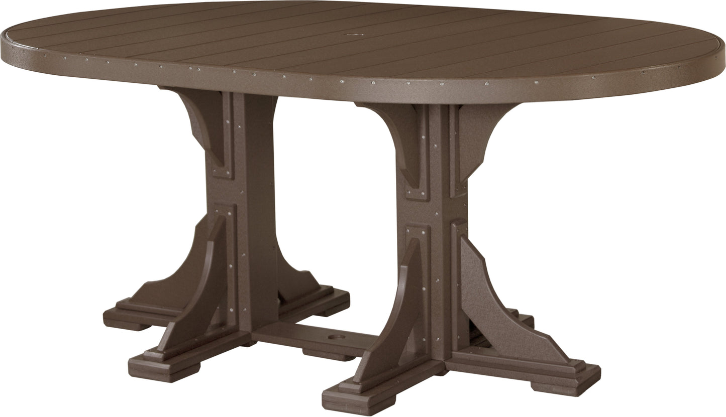 4' x 6' Oval Table Chestnut Brown / Counter Height