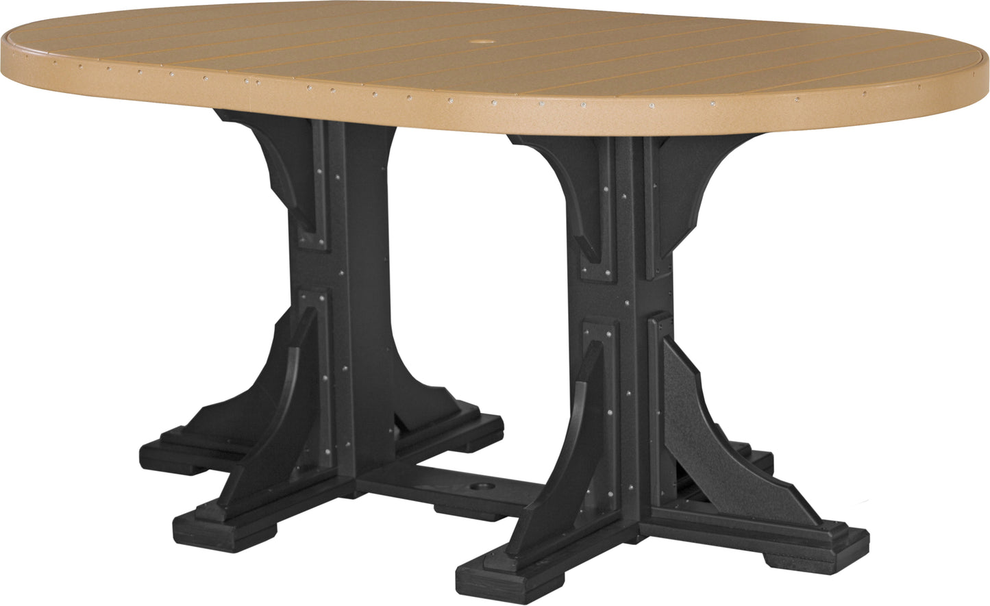 4' x 6' Oval Table Cedar & Black / Counter Height