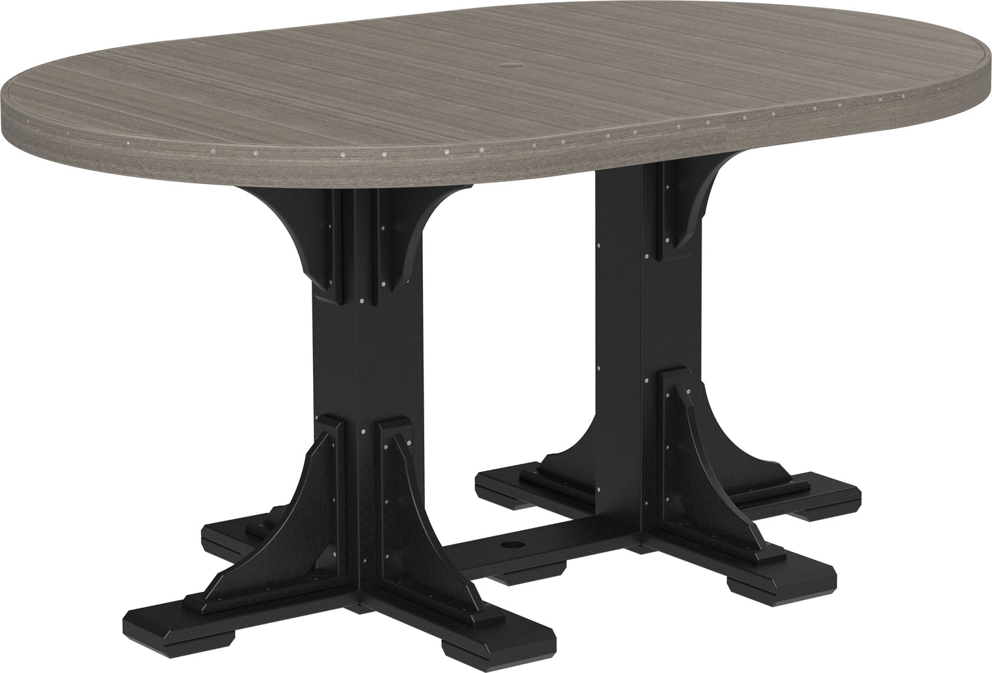 4' x 6' Oval Table Coastal Gray & Black / Counter Height