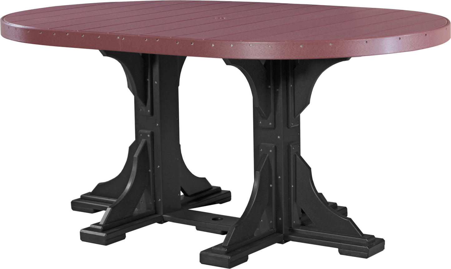 4' x 6' Oval Table Cherrywood & Black / Counter Height