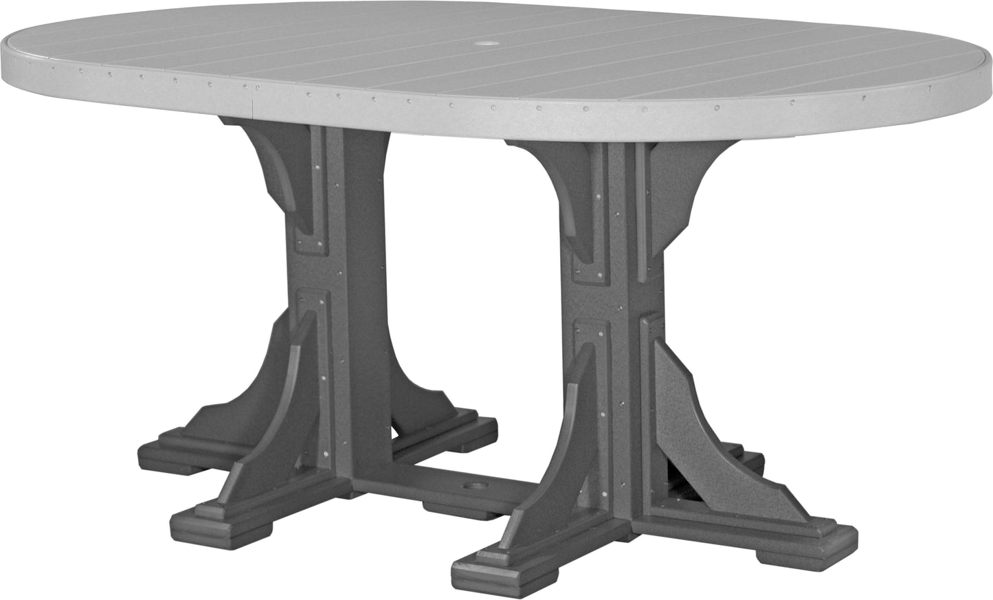 4' x 6' Oval Table Dove Gray & Slate / Counter Height