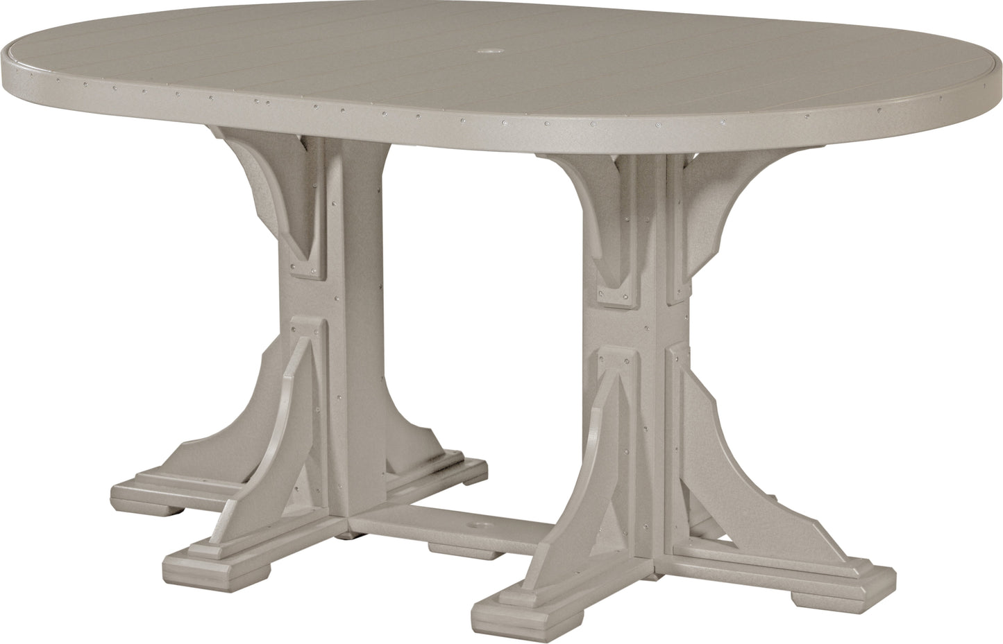 4' x 6' Oval Table Weatherwood / Counter Height