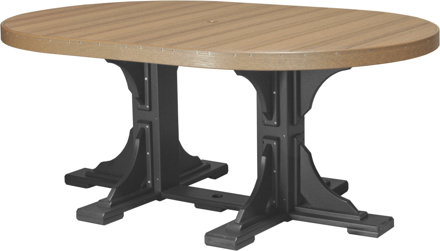 4' x 6' Oval Table Antique Mahogany & Black / Dining Height