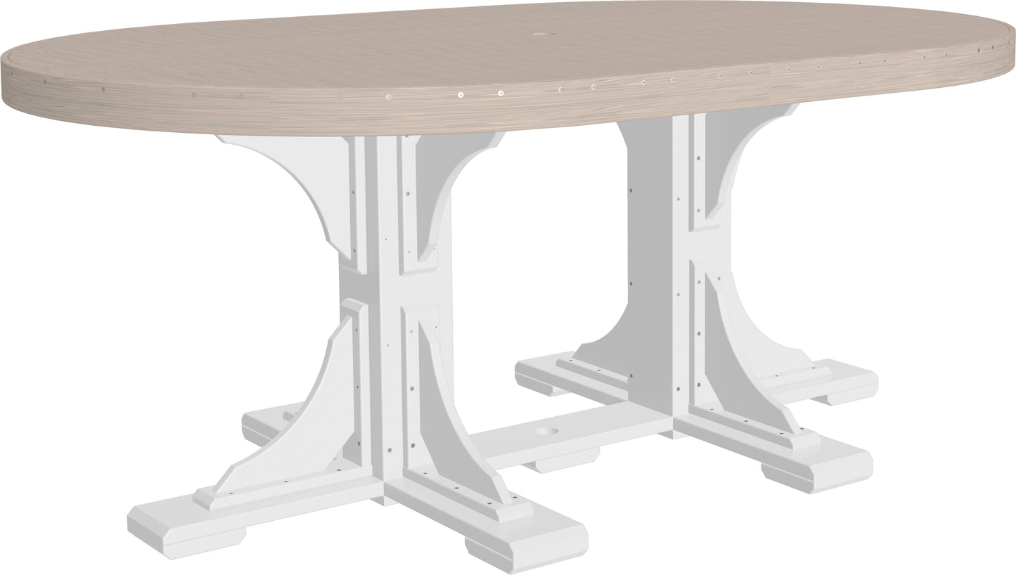 4' x 6' Oval Table Birch & White / Dining Height