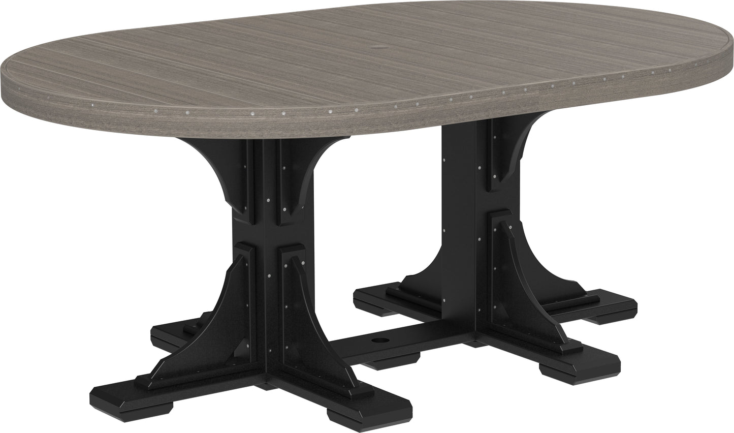 4' x 6' Oval Table Coastal Gray & Black / Dining Height