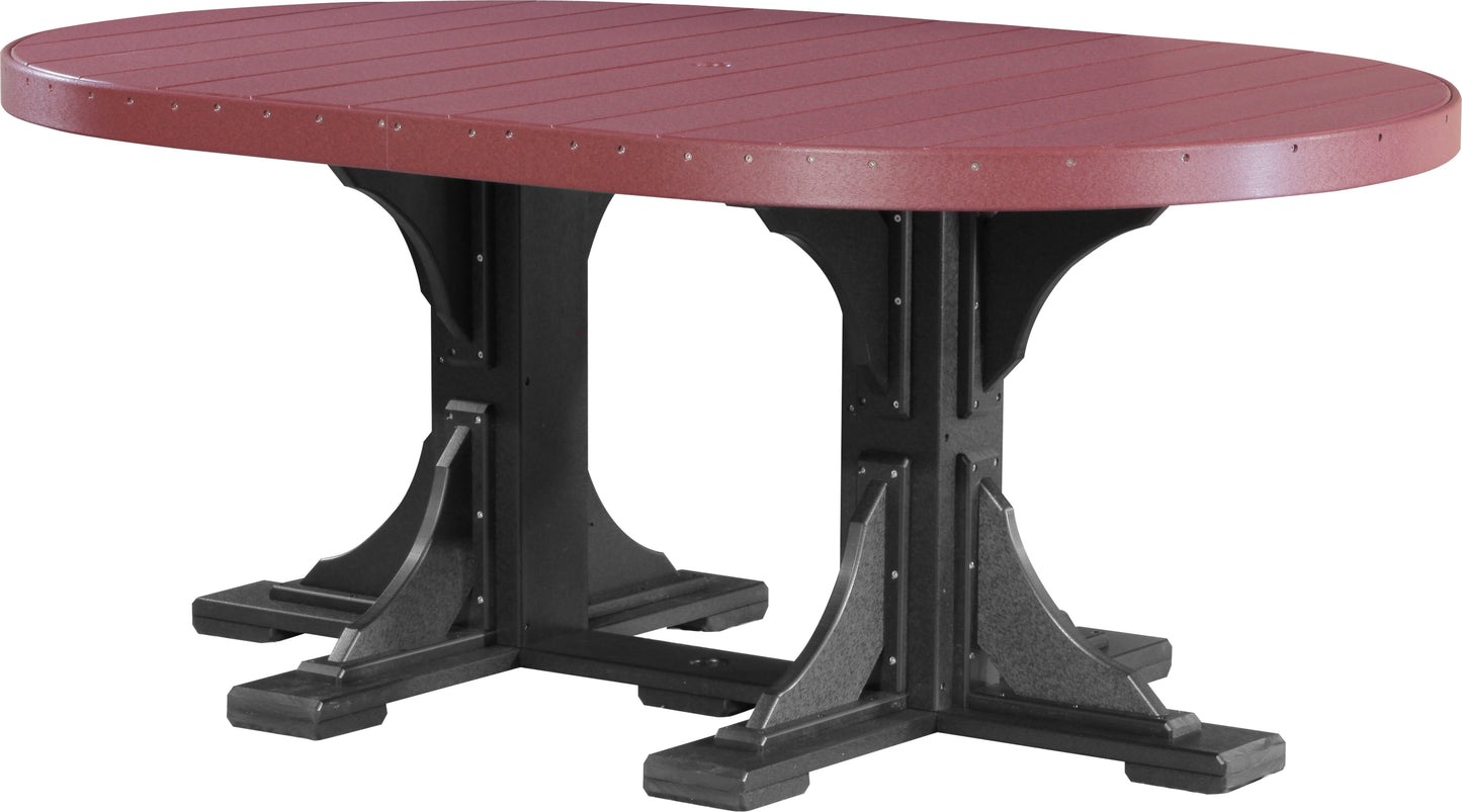 4' x 6' Oval Table Cherrywood & Black / Dining Height