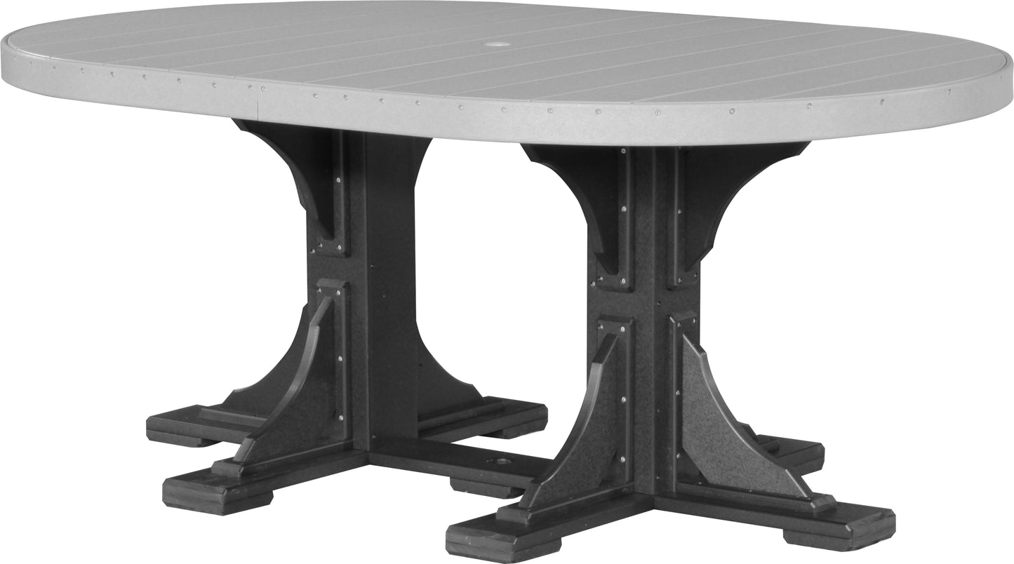 4' x 6' Oval Table Dove Gray & Black / Dining Height