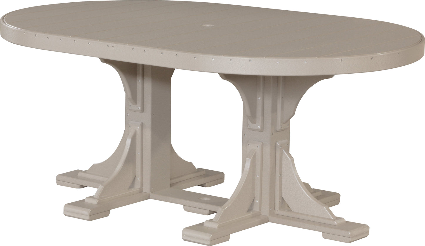 4' x 6' Oval Table Weatherwood / Dining Height