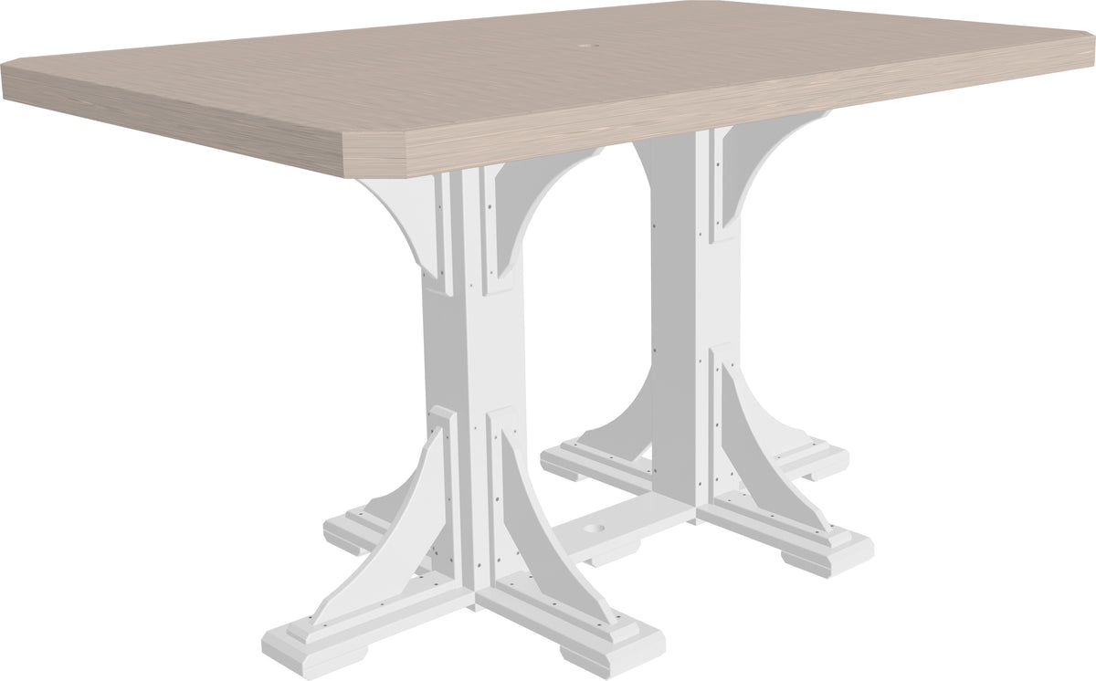 4' x 6' Rectangular Table Birch & White / Bar Height