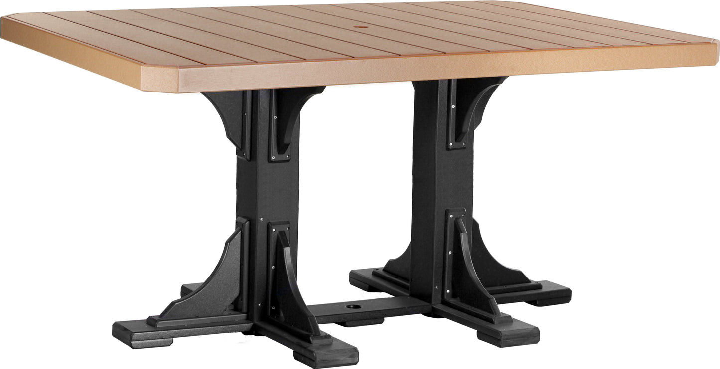 4' x 6' Rectangular Table Cedar & Black / Bar Height