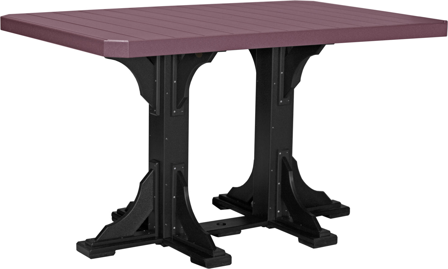 4' x 6' Rectangular Table Cherrywood & Black / Bar Height