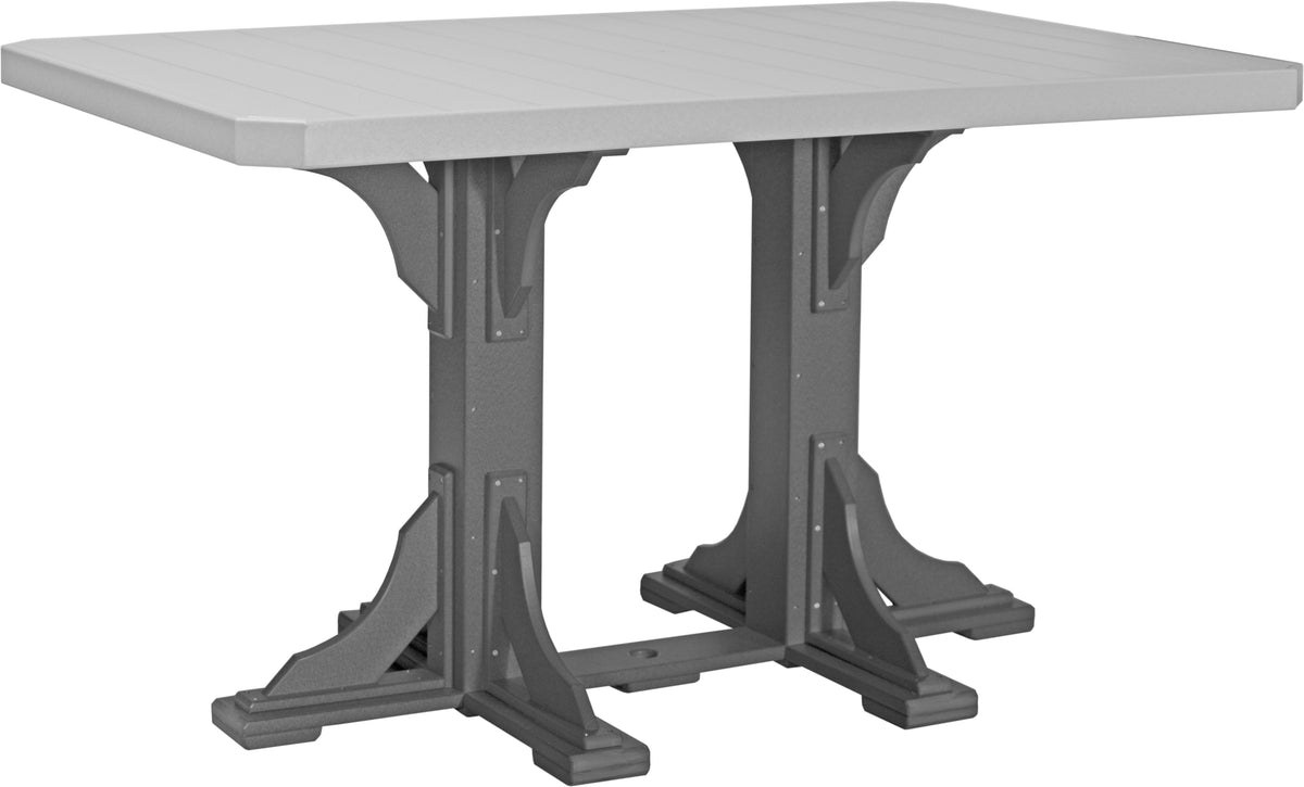 4' x 6' Rectangular Table Dove Gray & Slate / Bar Height