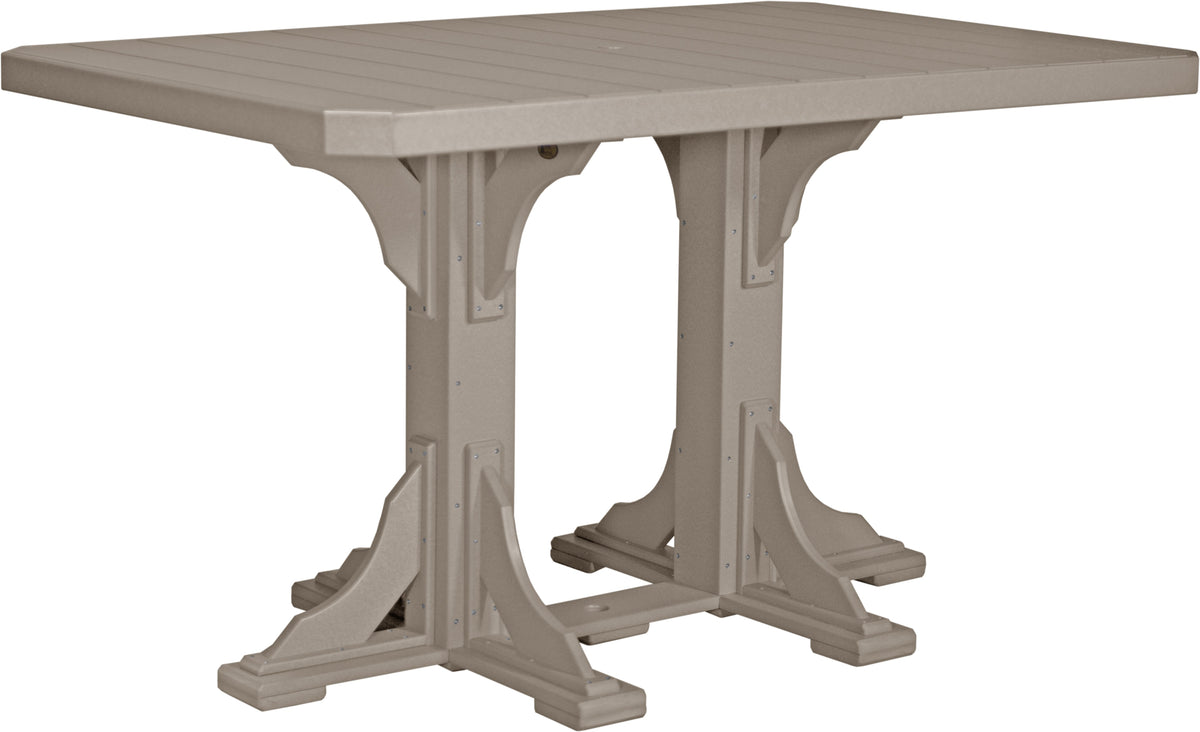 4' x 6' Rectangular Table Weatherwood / Bar Height