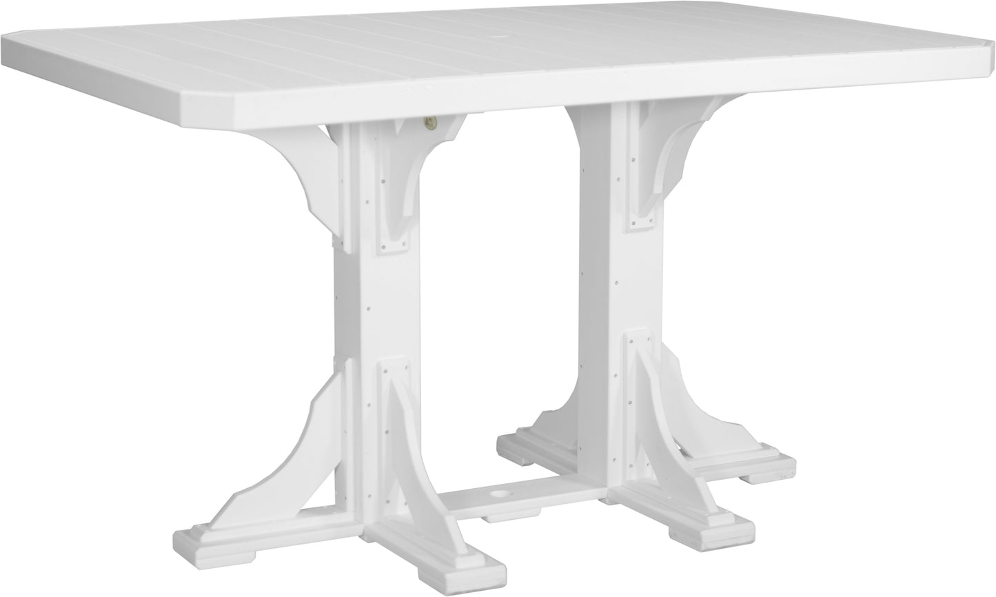 4' x 6' Rectangular Table White / Bar Height
