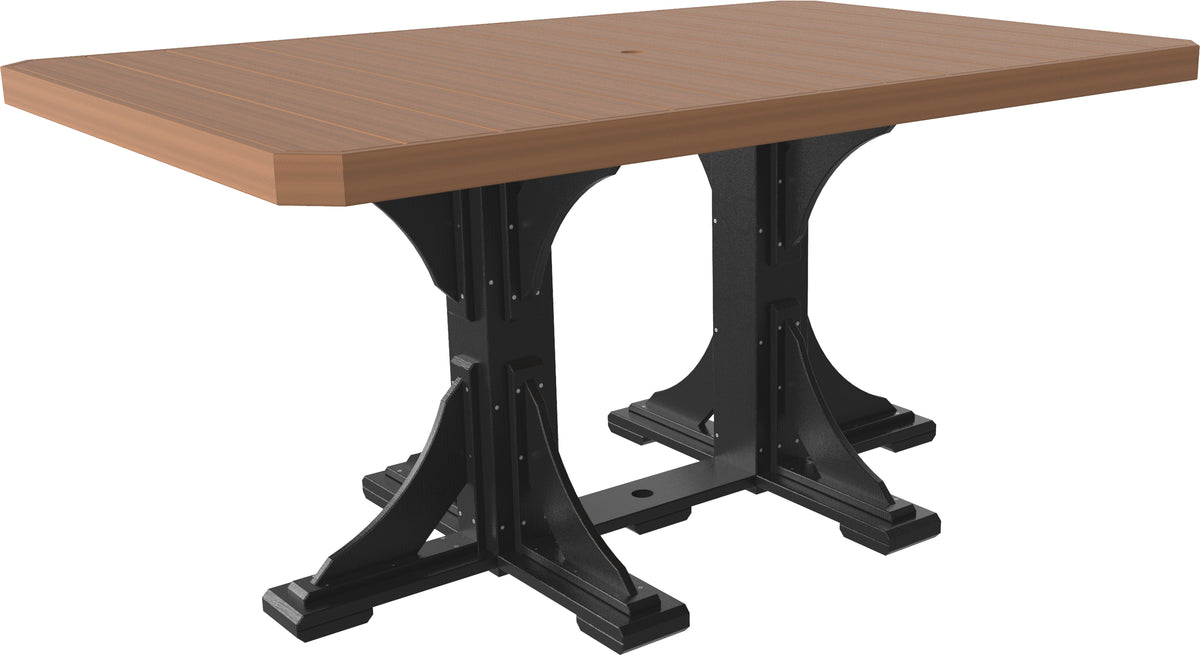 4' x 6' Rectangular Table Antique Mahogany & Black / Counter Height