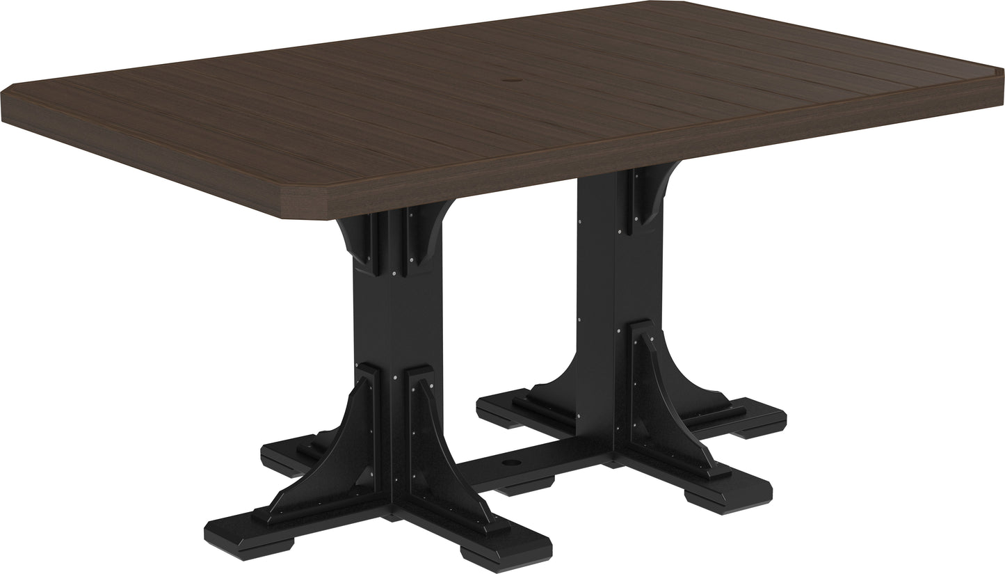4' x 6' Rectangular Table Brazilian Walnut & Black / Counter Height
