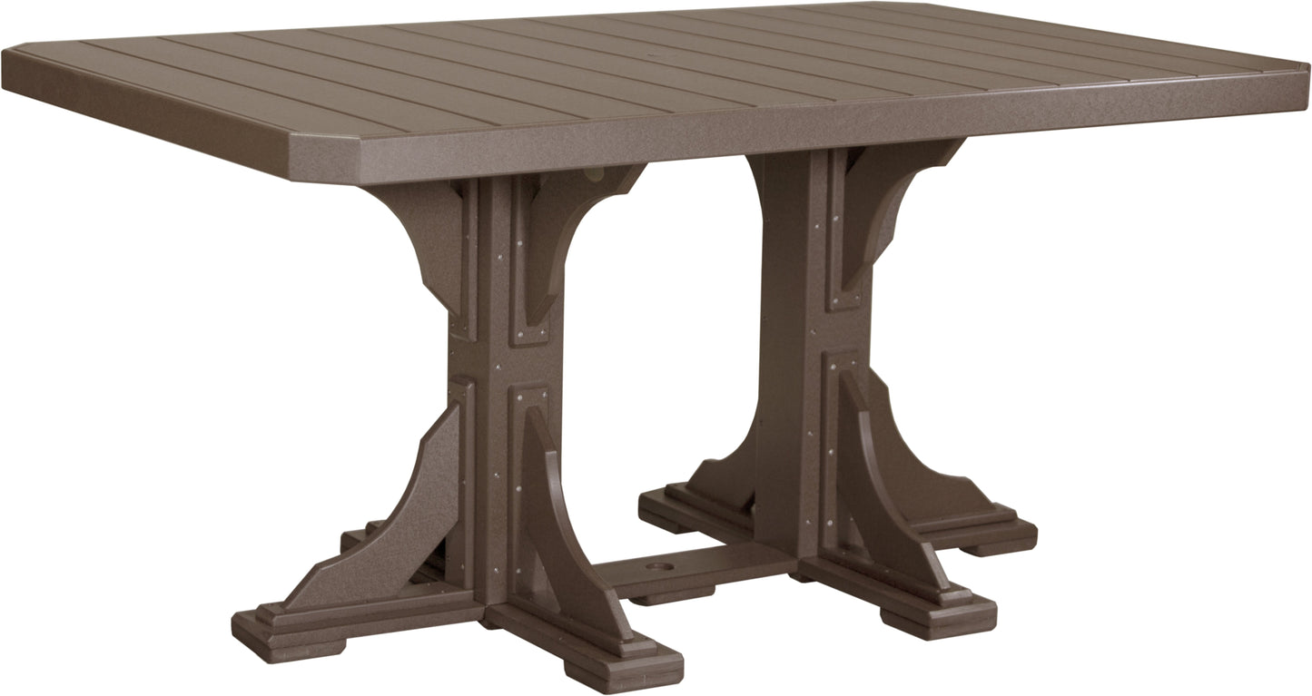 4' x 6' Rectangular Table Chestnut Brown / Counter Height