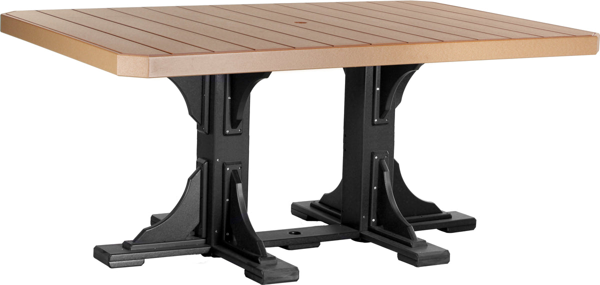 4' x 6' Rectangular Table Cedar & Black / Counter Height
