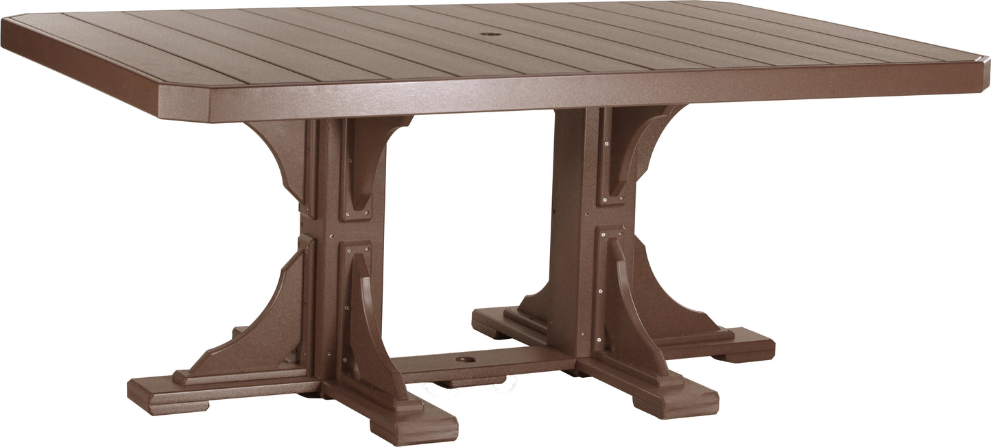 4' x 6' Rectangular Table Chestnut Brown / Dining Height