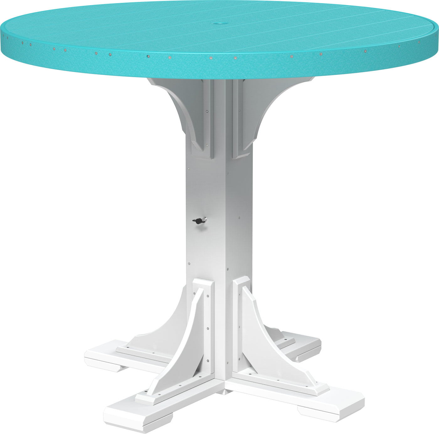 4' Round Table Aruba Blue & White / Bar Height