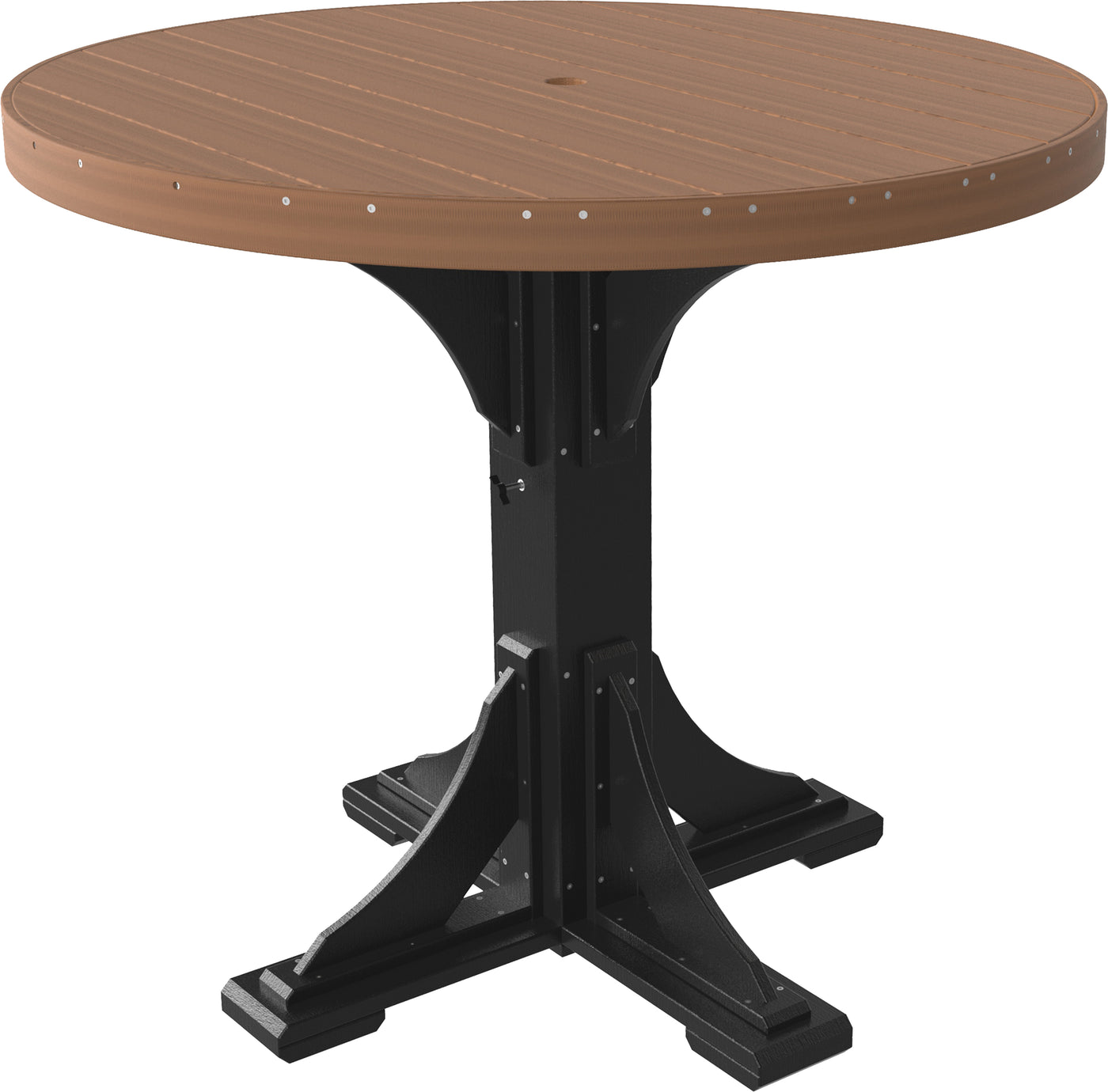 4' Round Table Antique Mahogany & Black / Bar Height