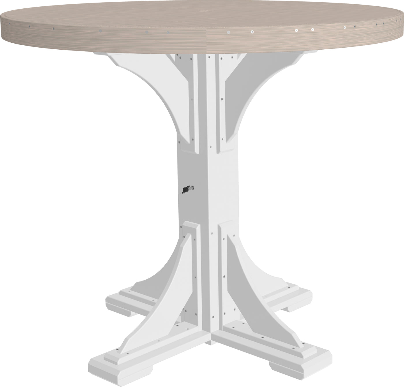 4' Round Table Birch & White / Bar Height