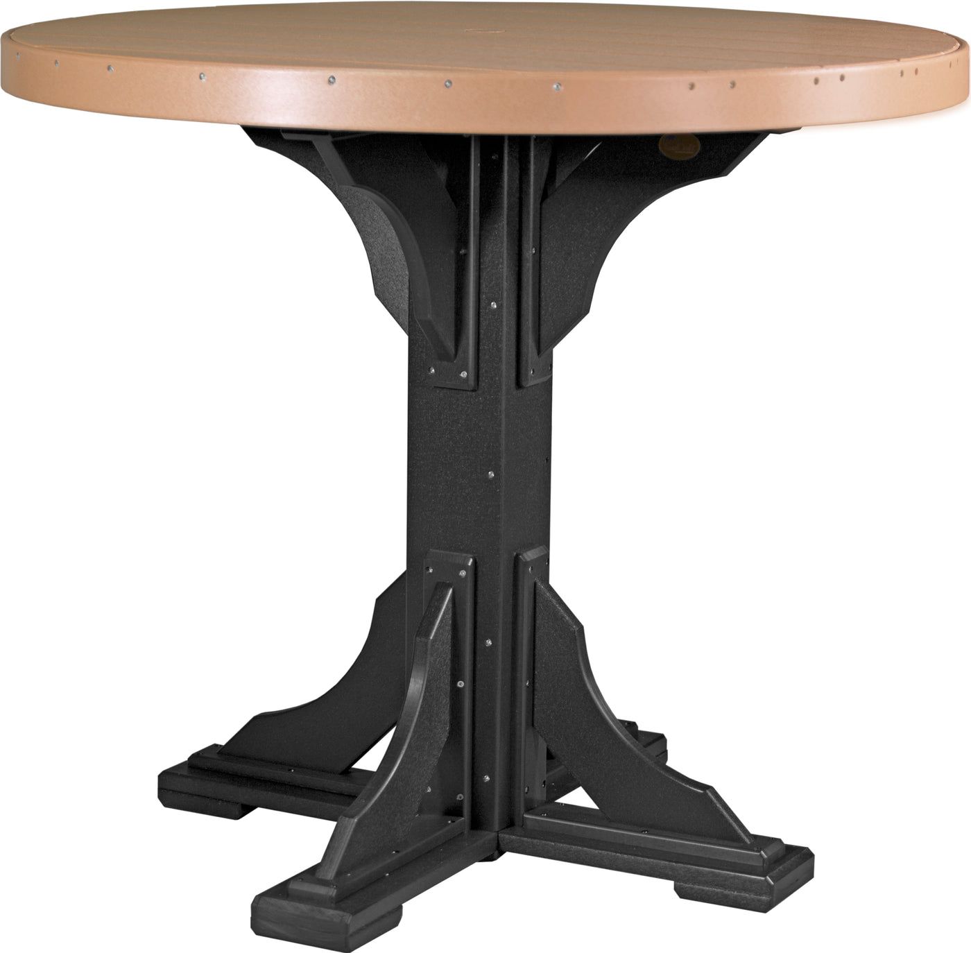 4' Round Table Cedar & Black / Bar Height