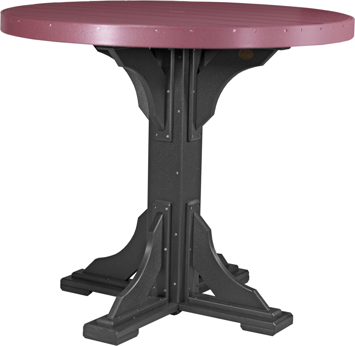 4' Round Table Cherrywood & Black / Bar Height