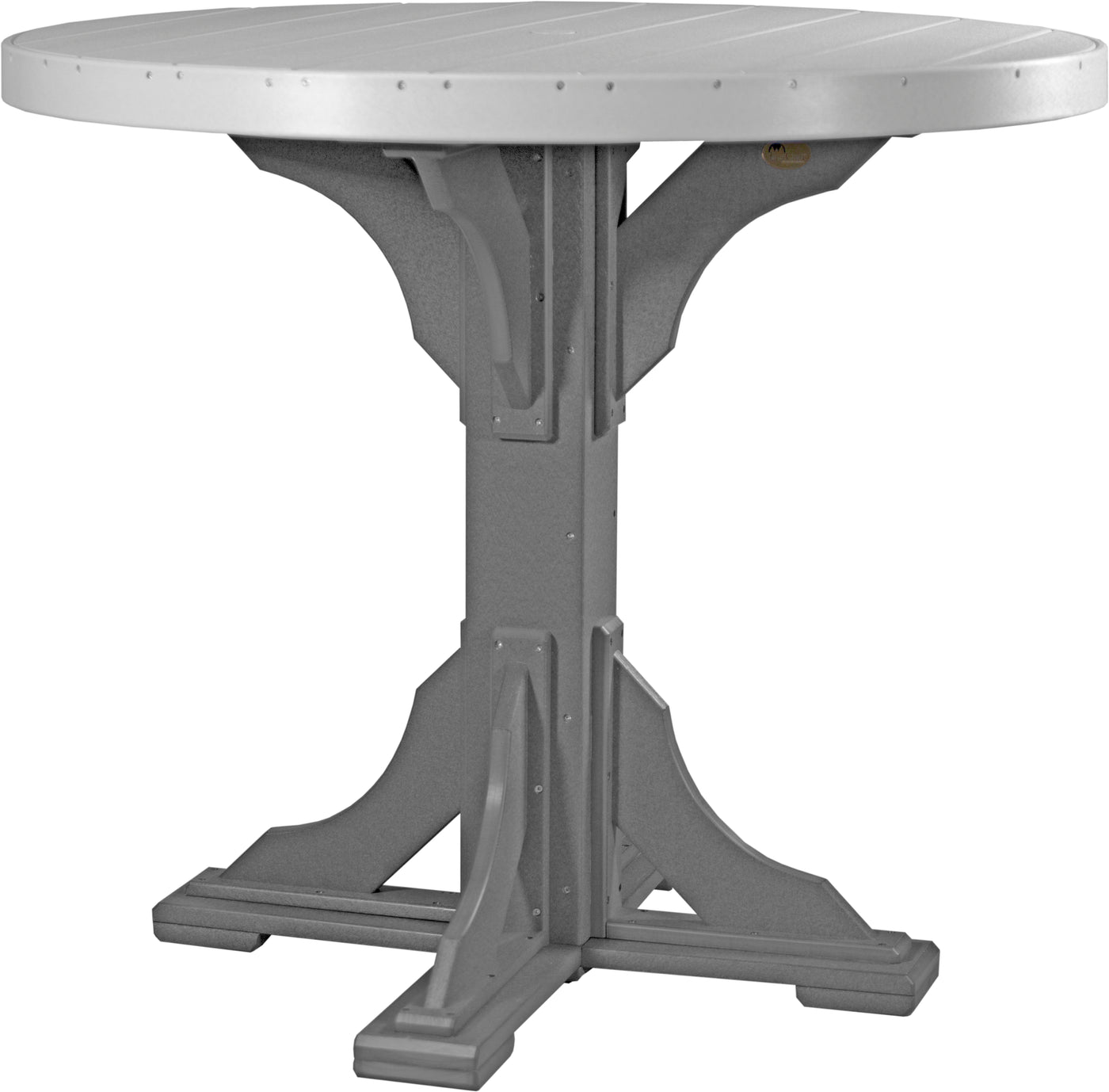 4' Round Table Dove Gray & Slate / Bar Height