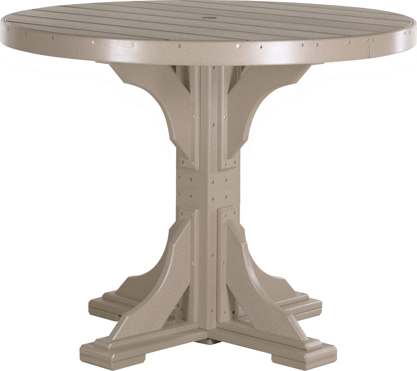 4' Round Table Weatherwood / Bar Height