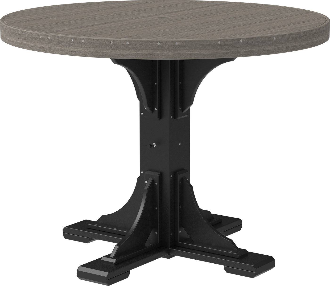 4' Round Table Coastal Gray & Black / Counter Height