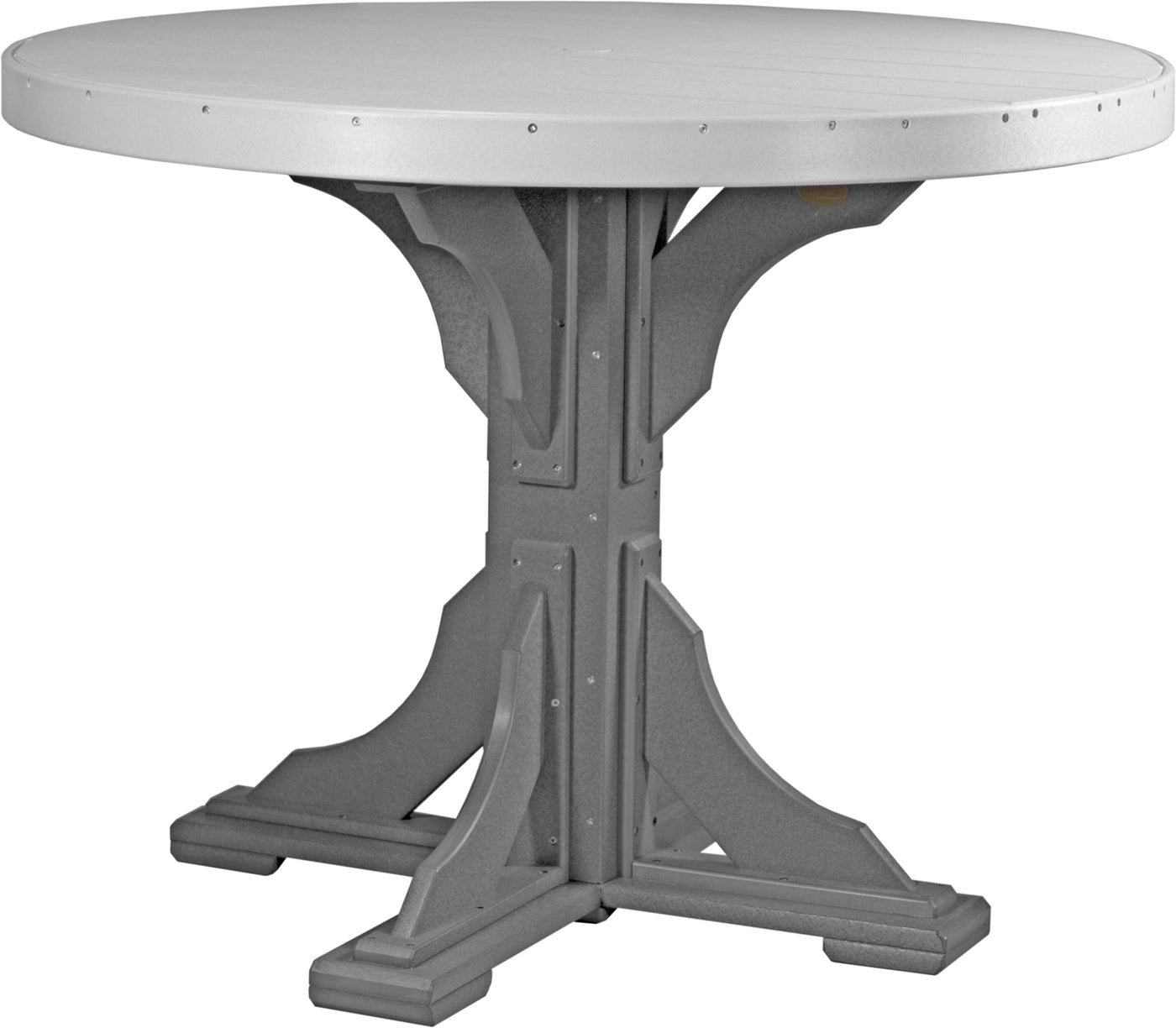 4' Round Table Dove Gray & Slate / Counter Height